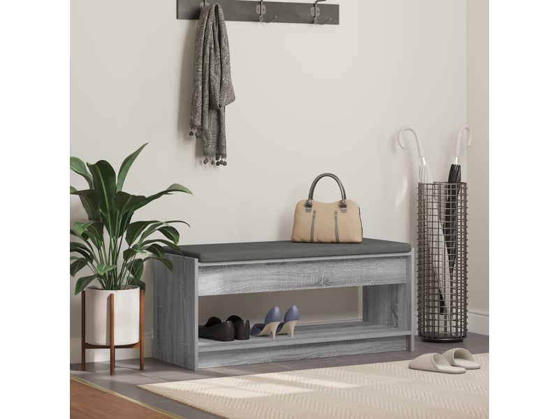  Banc d'entrée, banc interieur gris sonoma 103x38x45 cm  - Conforama B