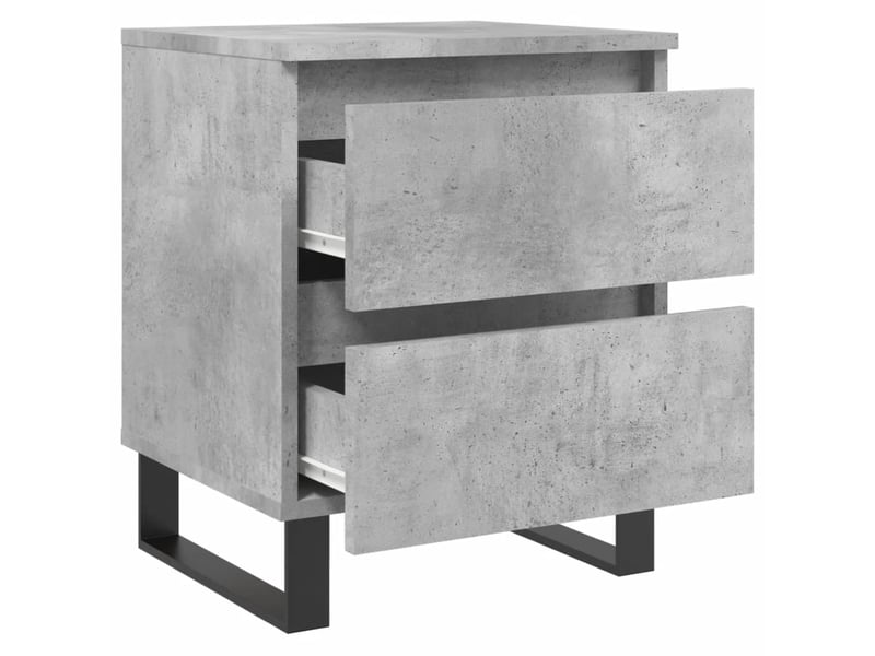  Lot de 2 tables de chevet - cabinet de chevet - table de nuit gris béton 40x35x50 cm bois d’ingénierie  - Conforama E