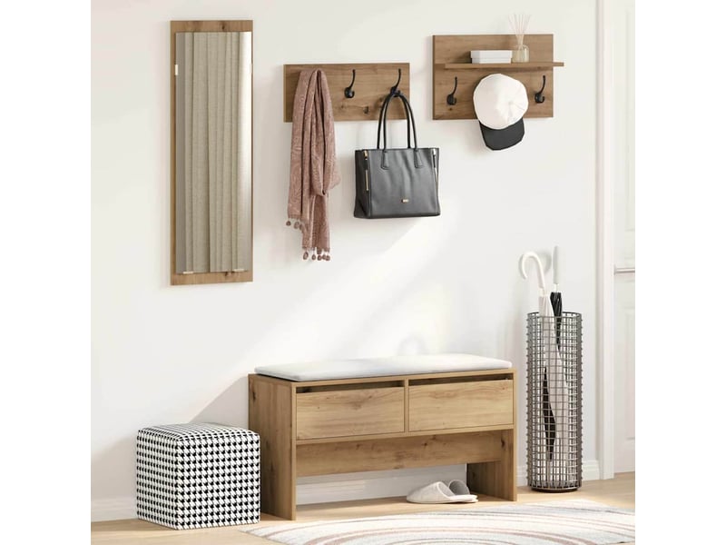  Ensemble de meubles d'entrée 4 pc chêne artisan  - Conforama B