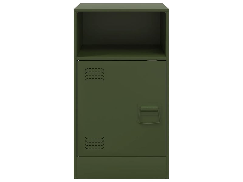  Lot de 2 tables de chevet - cabinet de chevet - table de nuit vert olive 34,5x39x62 cm acier  - Conforama D