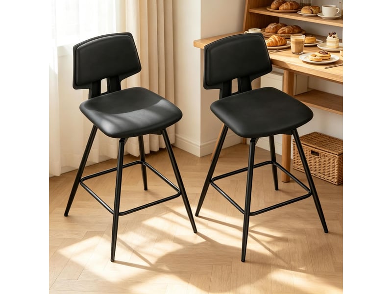  Chaise de cuisine 2 pièces assise haute dossier ergonomique style moderne  - Conforama B