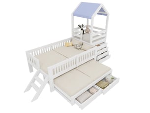 Lit avec rangement 90x200 cm MEUBLIV coloris blanc