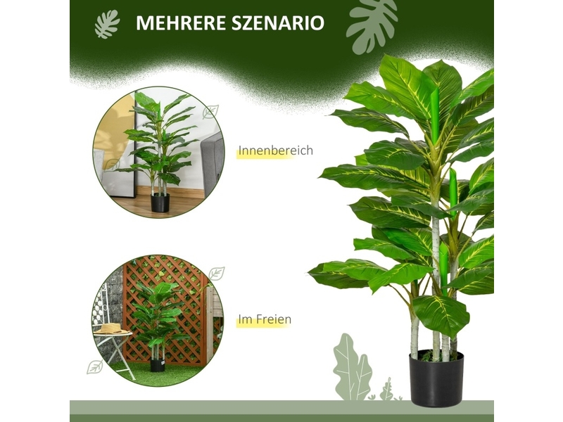  Arbre artificiel 95 cm avec 33 feuilles et pot vert  - Conforama E