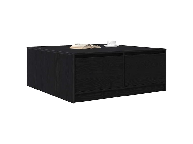  Table basse | table d'appoint salon avec tiroirs chêne noir 100x100x40 cm  - Conforama D