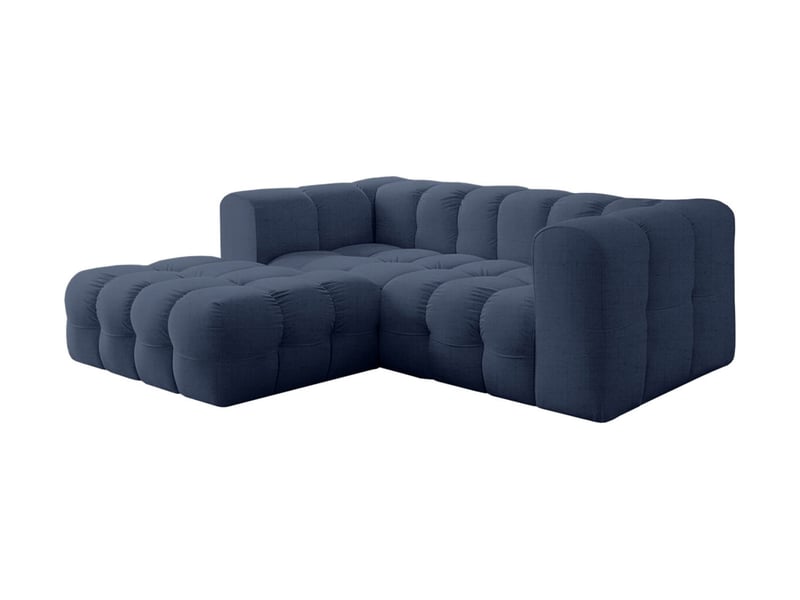  Canapé d'angle gauche miloe mini 3 places en tissu - bleu foncé MILOE - Conforama A