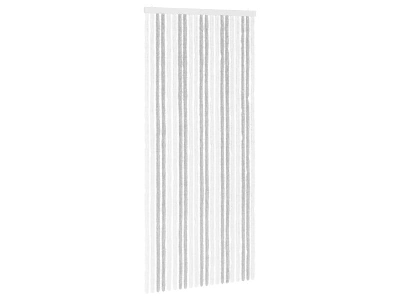  Rideau anti-insectes, moustiquaire en chenille gris clair et blanc cf43440  - Conforama A