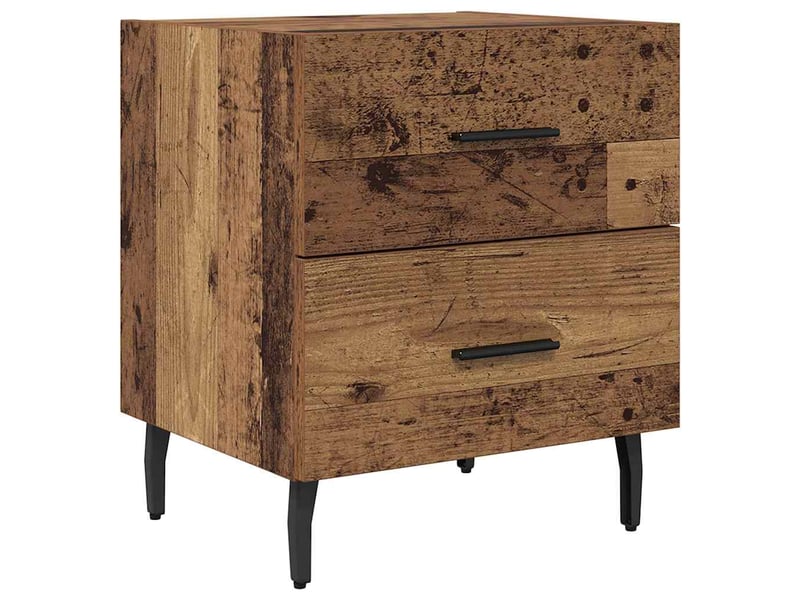  Table de chevet - cabinet de chevet - table de nuit 2 pc bois ancien 40 x 35 x 47,5 cm  - Conforama E