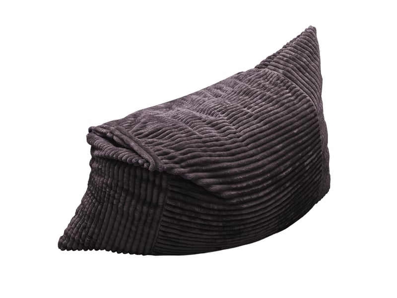  Fauteuil pouf convertible 180x125 cm gris foncé en corduroy, 3 positions pour s'asseoir, se détendre ou dormir  - Conforama D