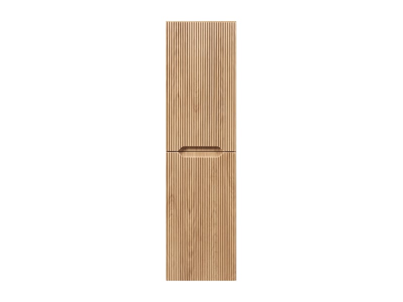Meuble bas de salle de bain avec panier à linge flow chêne 40 cm  - Conforama D