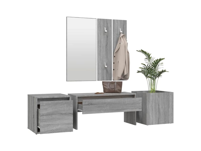  Ensemble de meubles de couloir sonoma gris bois d'ingénierie shl11707  - Conforama D