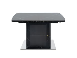 Table à manger rectangulaire extensible 120-160x80x76 cm noir effet marbre
