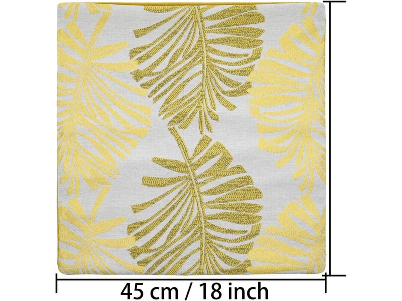  Housse de coussin - 1 pc de housse de coussin 45 x 45 cm, taie d'oreiller de canapé en lin décorative, pas de coussin, convient au bureau de chambre à coucher de salon, jaune  - Conforama B
