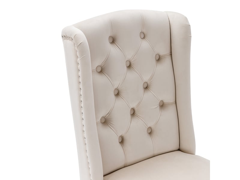  Lot de 2 chaises de salle à manger,61x45x100 cm,velours,beige  - Conforama E