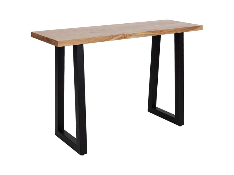  Console d'entrée en bois d'acacia marron avec pieds en fer 120x40x80h cm  - Conforama A