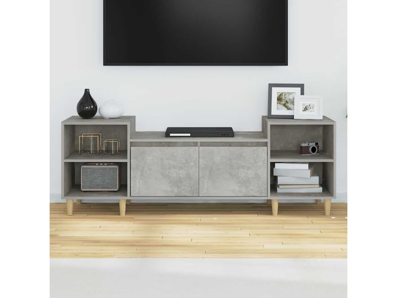  Meuble tv - banc tv - meuble de rangement gris béton 160x35x55 cm bois d'ingénierie  - Conforama C