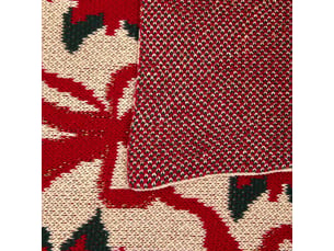Plaid de noël en tricot motif poinsettia 130 x 170 cm