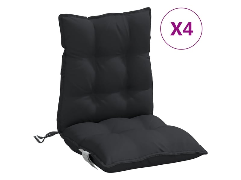  Lot de 4 coussins d'extérieur, coussins de chaise noir 100 x 50 x 7 cm cf56417  - Conforama A