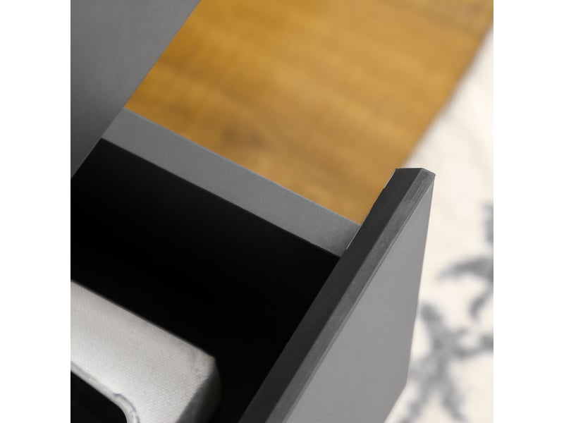 Buffet bas meuble de rangement sur pieds style scandinave 2 portes 3 tiroirs gris anthracite 120 x 40 x 80 cm - Conforama W