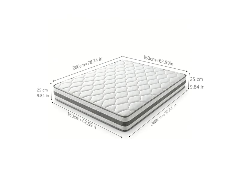  Matelas à ressorts ensachés tcqpz 160 x 200 cm 7 zones h4 25 cm blanc  - Conforama C