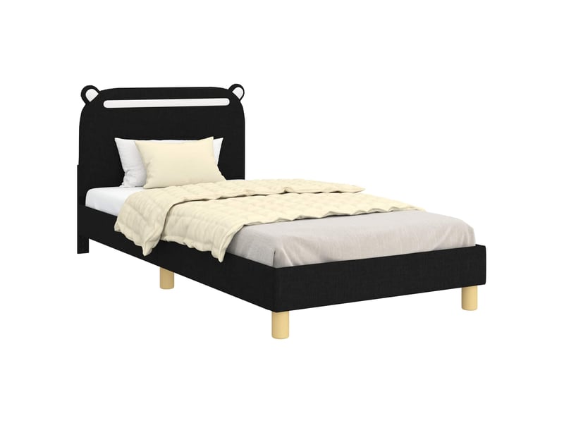  Cadre de lit pour enfants - lit jeune avec tête de lit noir 80 x 200 cm  - Conforama A