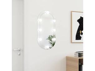 Miroir, miroir décoratif avec éclairage led 80x40 cm verre ovale cf62687