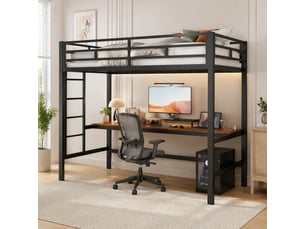 Lit mezzanine 90x200 cm <strong></strong>  <strong></strong> coloris noir