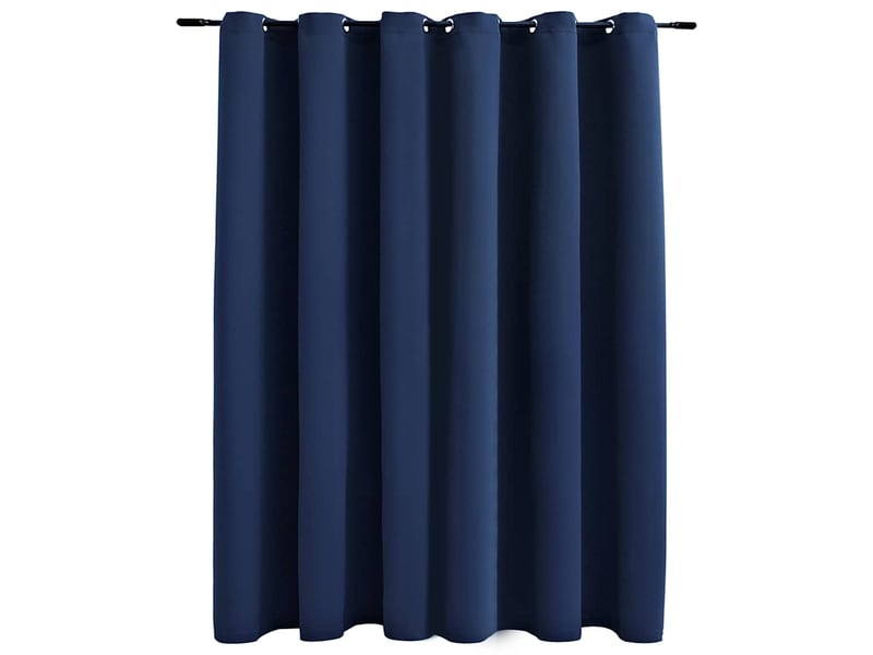  Rideau occultant, rideau black-out avec anneaux en métal bleu 290x245 cm cf43947  - Conforama A