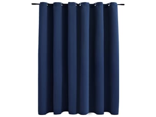 Rideau occultant, rideau black-out avec anneaux en métal bleu 290x245 cm cf43947