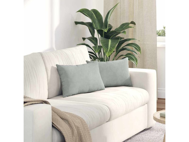 Lot de 2 coussins de canapé, coussins décoratifs gris clair 50 x 30 cm cf59066 - Conforama B