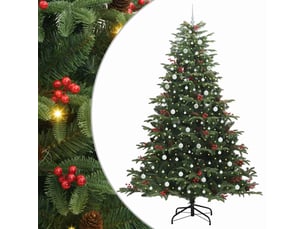 Sapin de noël - arbre de noël artificiel vert 240 cm pvc, métal et plastique