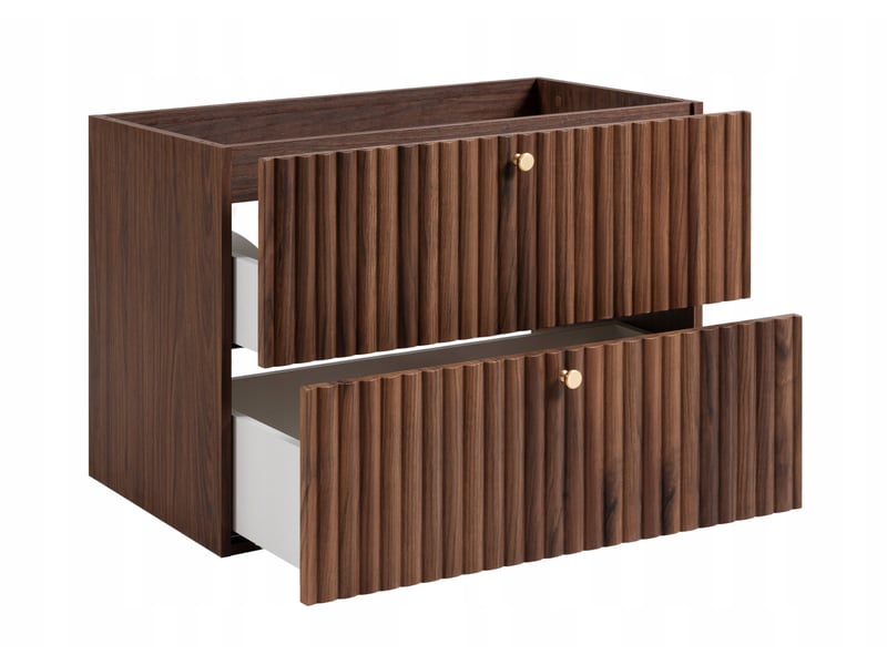  Meuble sous vasque suspendu bello noyer foncé 80 cm  - Conforama D