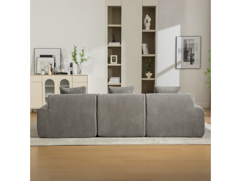  Canapé modulable en chenille 3 places gris - mousse 30d haute élasticité et sans montage  - Conforama W