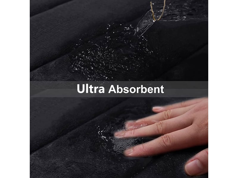  Tapis de bain en mousse à mémoire de forme antidérapant - 20 x 30 pouces - noir  - Conforama D