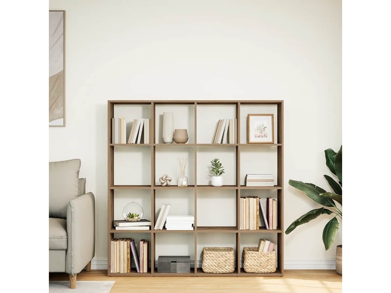 Bibliothèque, étagère de rangement chêne artisanal 137,5x29x137,5 cm bois d'ingénierie  - Conforama C