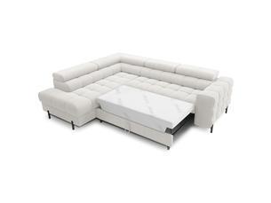 Canapé ferrum blanc alpin convertible 5 places angle gauche méridienne confort 276x93x200cm