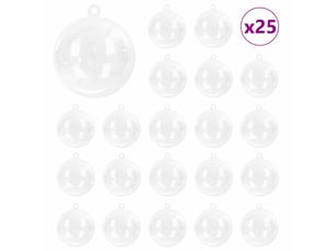 Ensemble de boules de noël 25 pcs transparent ø 10 cm plastique