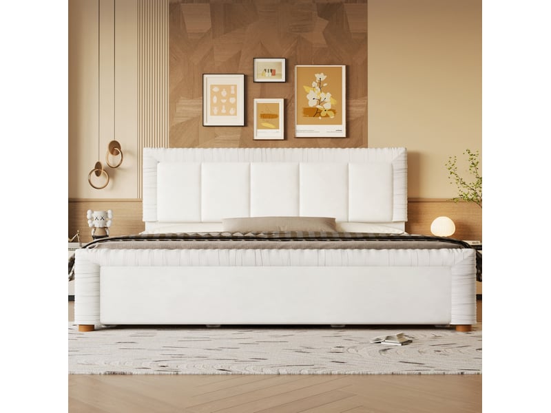  Lit double 180x200 avec 2 tiroirs de rangement evryae  - Conforama D