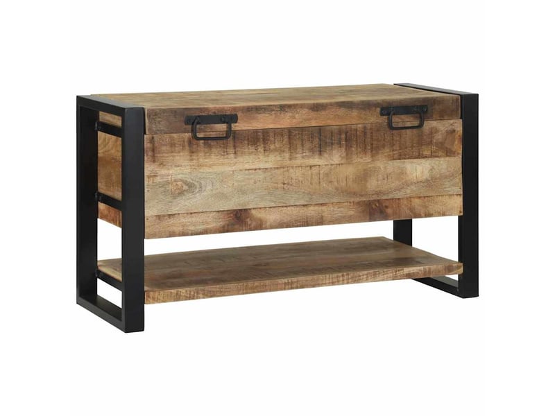  Boîte de rangement, coffre de rangement avec stockage marron bois de manguier massif  - Conforama C