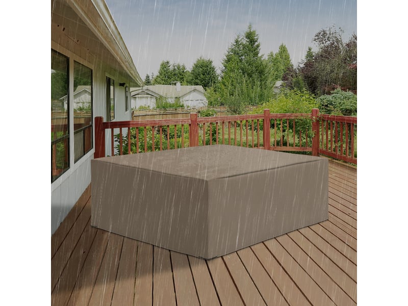  Housse de protection pour mobilier de jardin, résistante à l'hiver et imperméable, en bâche oxford, 275 x 205 x 90 cm, beige  - Conforama C