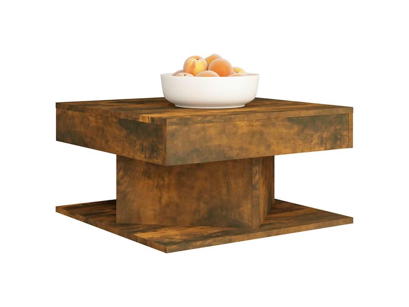 Table basse | table de salon chêne fumé 57x57x30 cm bois d'ingénierie  - Conforama C