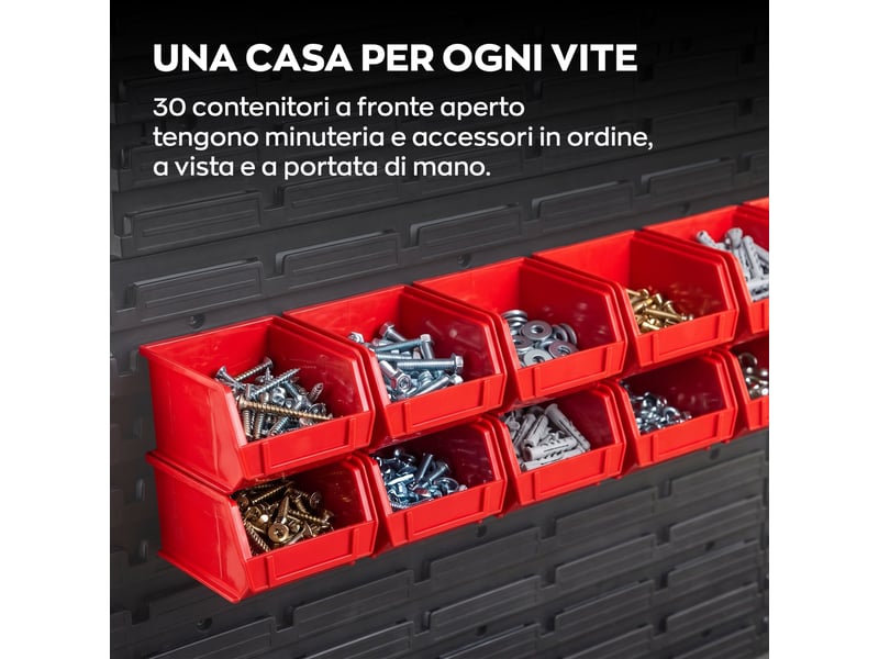  Peg large - porte-outils d'atelier à 6 panneaux perforés, support mural en métal noir pour 98 outils (98 pièces),  - Conforama E