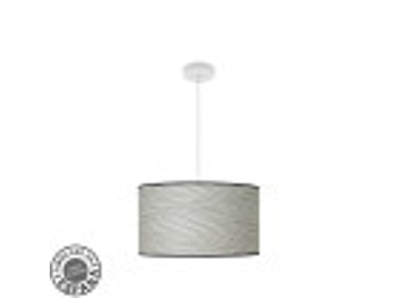  Suspension fabrilamp moda blanc gris strié 2 x e27 ø 40 cm 212494041 - Conforama B
