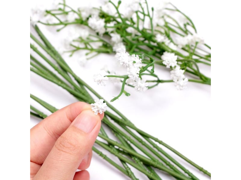  Gypsophile artificielle 12pc fleur en soie blanche pour mariage, fête, mariée, décor de bureau-  - Conforama D