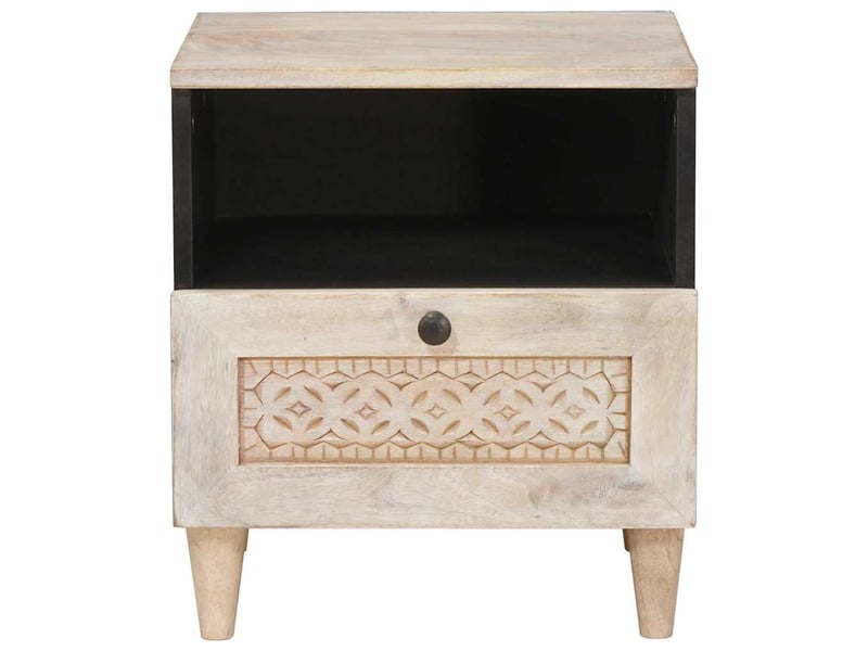  Table de chevet avec tiroir 2 pièces beige 40 x 33 x 46 cm  - Conforama D