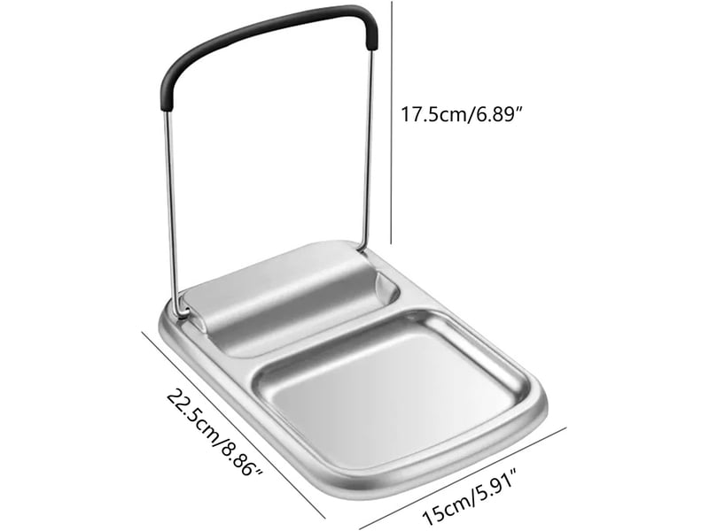 Support de couvercle de casserole en acier inoxydable avec plateau pour louches - Conforama D