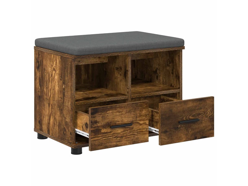  Banc d'entrée, banc interieur chêne fumé 60x38x46 cm  - Conforama E