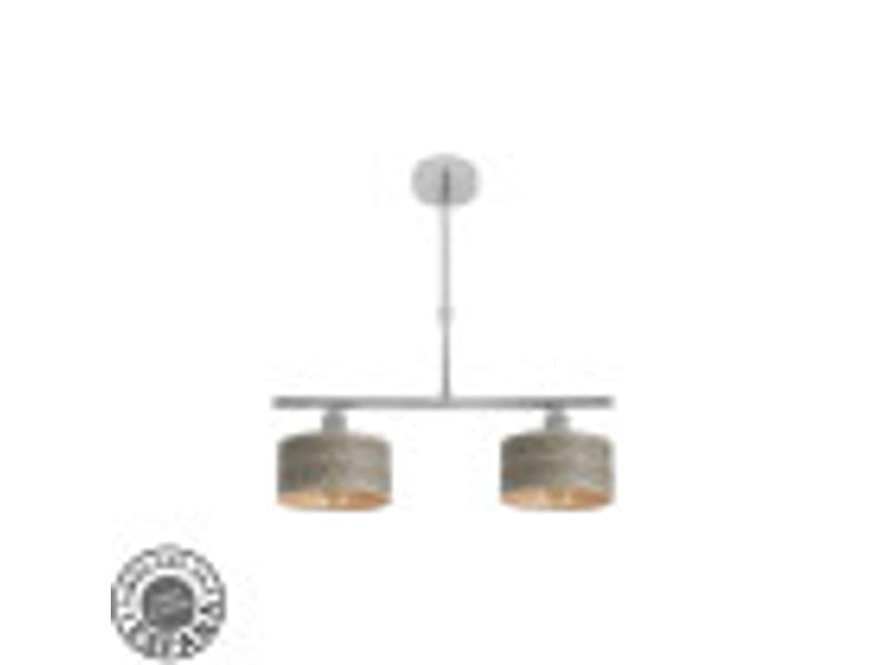  Lampe de plafond fabrilamp gilda chromebois gris 2 x e14 hauteur réglable 39-56 cm 43x14 cm 190352083 - Conforama B