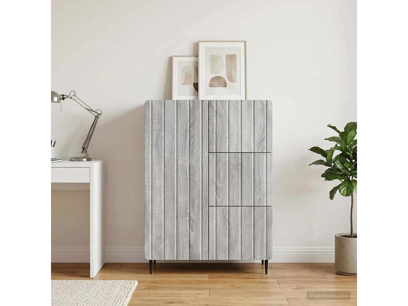 Buffet - bahut - meuble de rangement sonoma gris 66 x 34,5 x 91,5 cm bois d'ingénierie - Conforama B