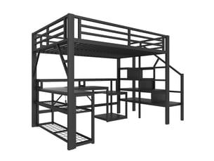 Lit mezzanine 140x200 cm    coloris noir