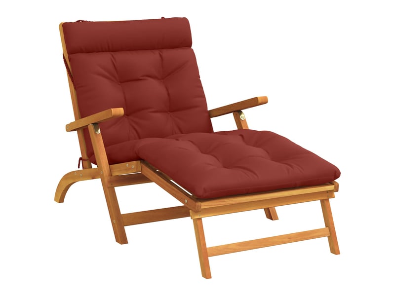 Coussin de transat, coussin pour bain de soleil vianen 100 % polyester rouge 200 x 90 x 8 cm cf56335 - Conforama C